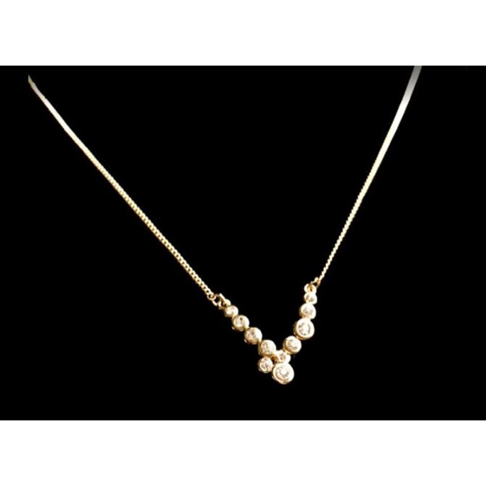 Banana Republic Women's Gold Crystal V Riviera Necklace NWT 38